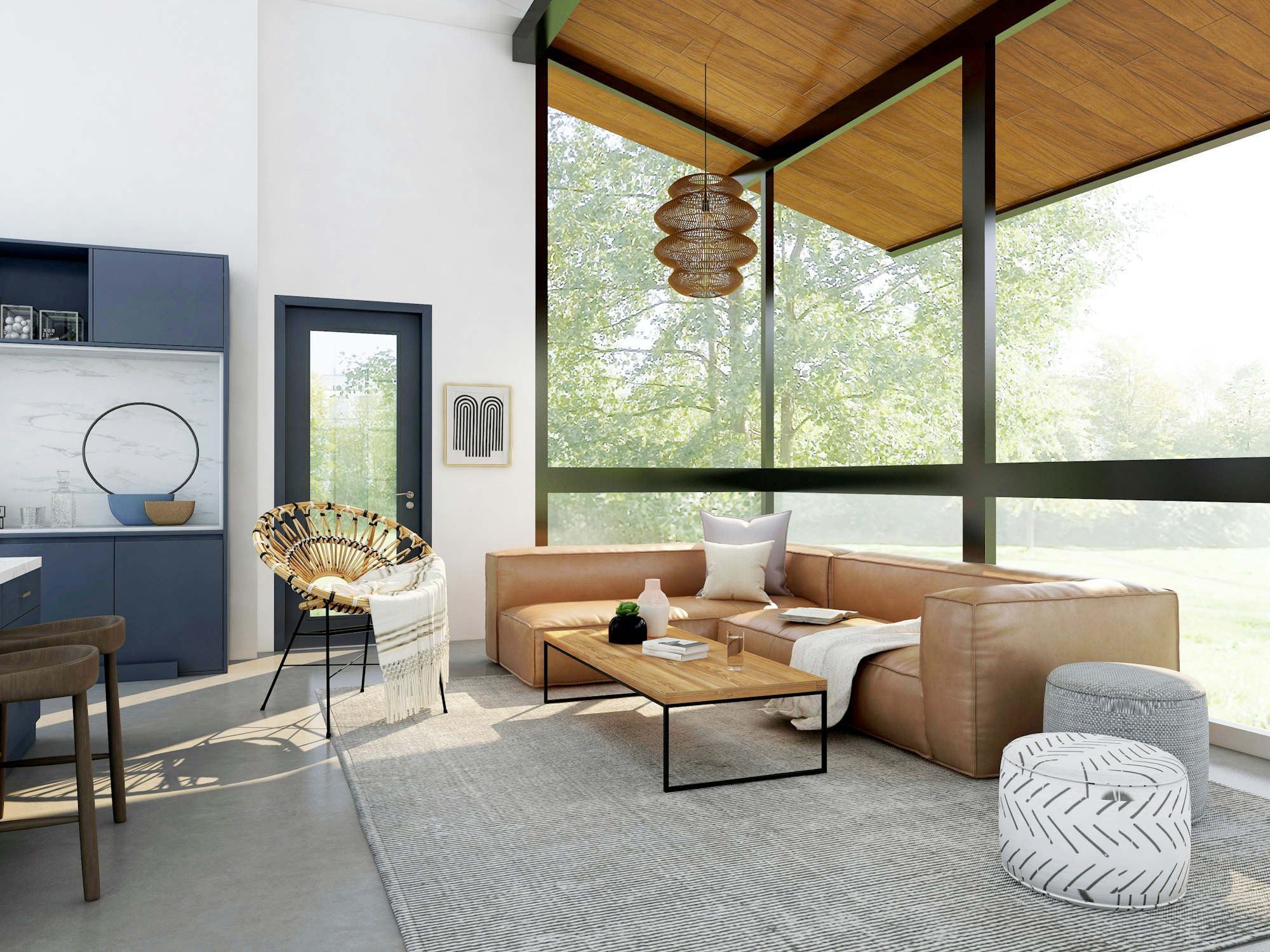 Casa inteligente moderna com automação residencial